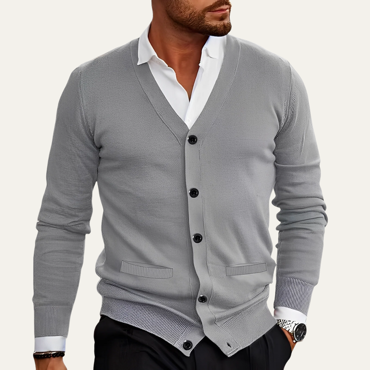 Mens Button Cardigan Fine Knit Classic Fit