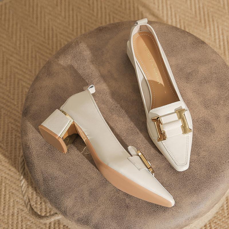 Womens Loafers with Block Heel Comfortable Office Fit