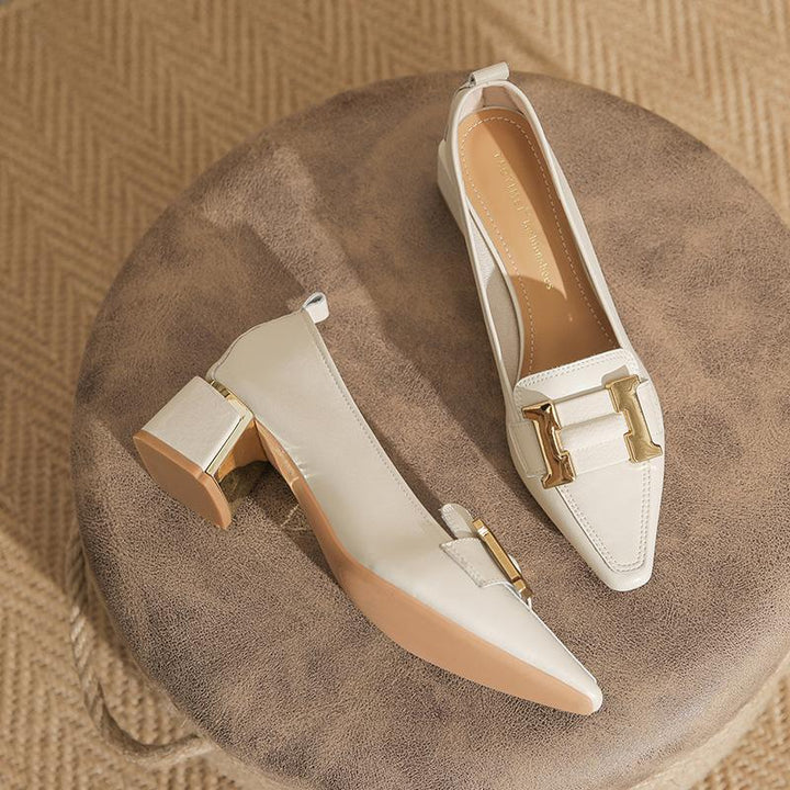 Womens Loafers with Block Heel Comfortable Office Fit