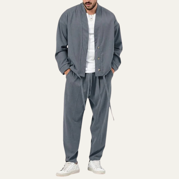 Mens Two-Piece Loungewear Set Relaxed Fit