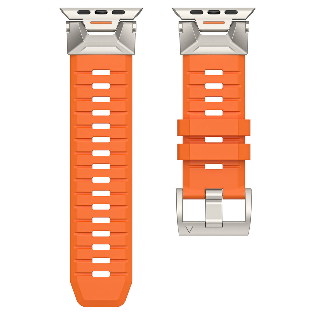 Unisex Apple Watch Strap Rubber Leather Hybrid Adjustable