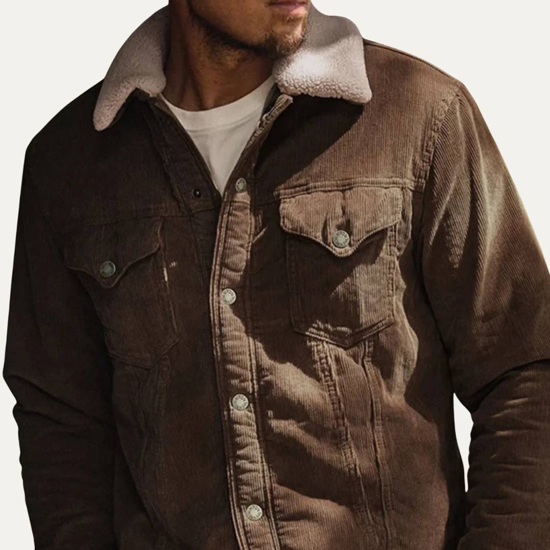 Mens Corduroy Trucker Jacket Sherpa Collar