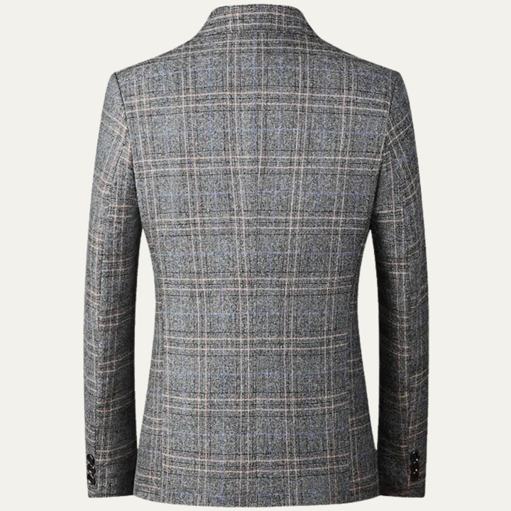 Mens Blazer Jacket Wool Checked Slim Fit