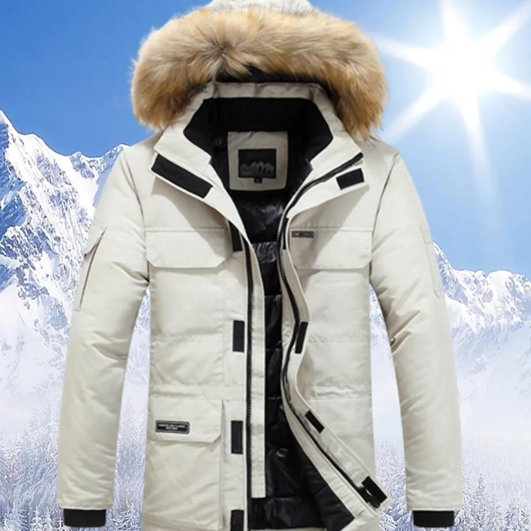 Mens Hooded Winter Jacket Warm Insulated Fit