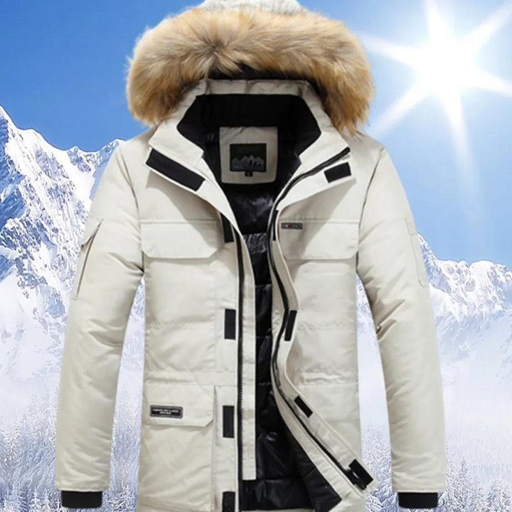 Mens Hooded Winter Jacket Warm Insulated Fit