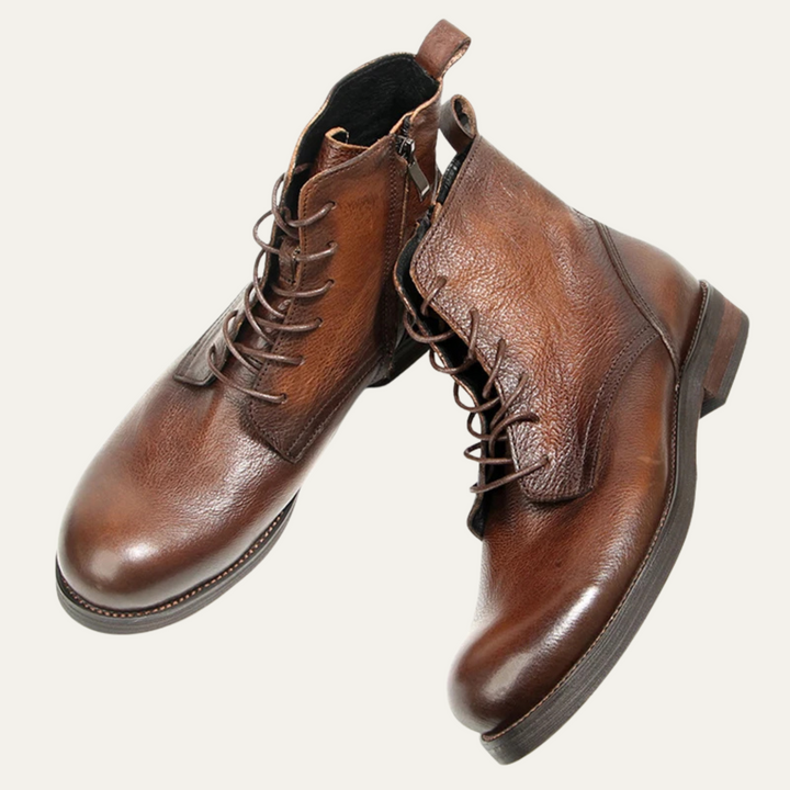Mens Leather Boots Vintage Elegant Style