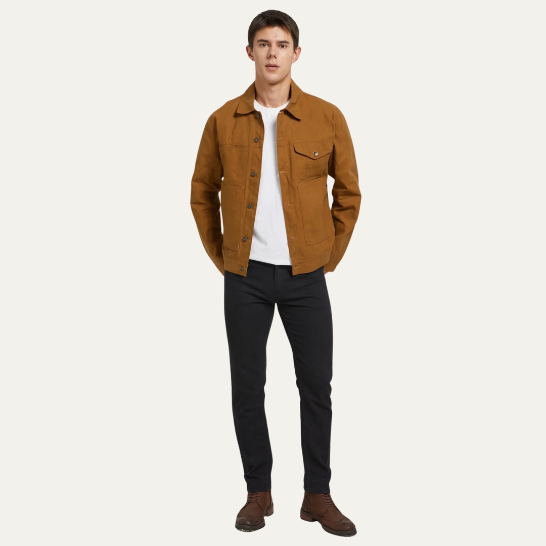 Mens Canvas Jacket Retro Ranch Style