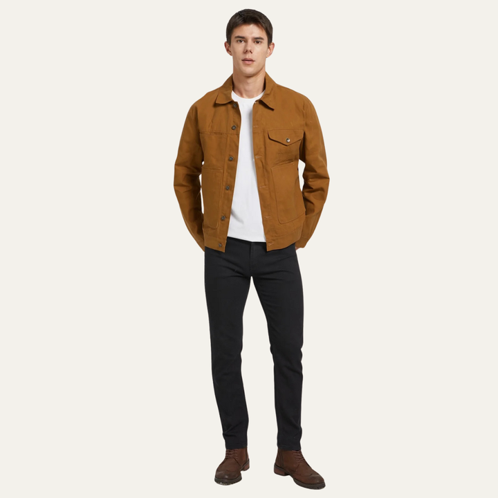 Mens Canvas Jacket Retro Ranch Style