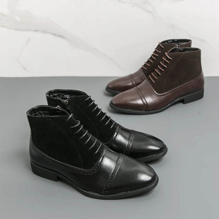 Mens Oxford Leather Classic Dress Boots
