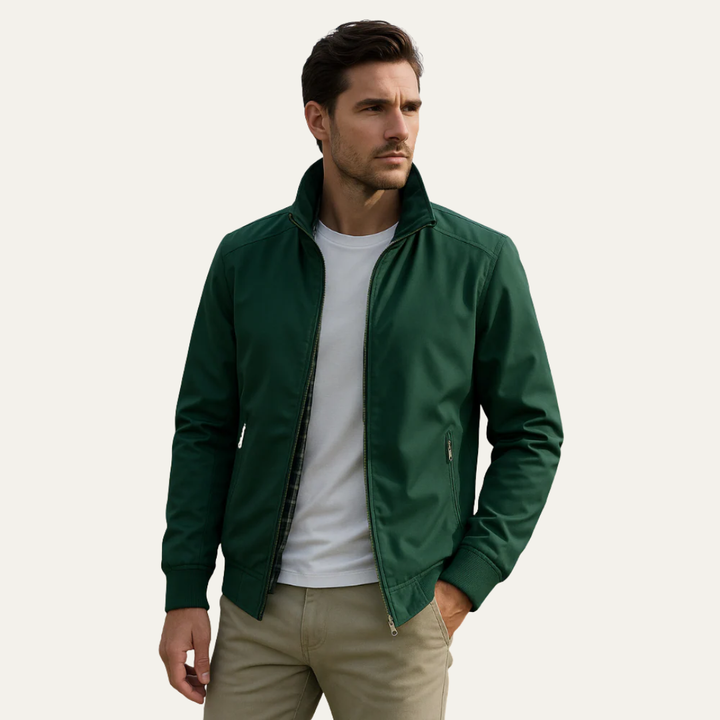 Mens Harrington Jacket with Zip Contemporary Style