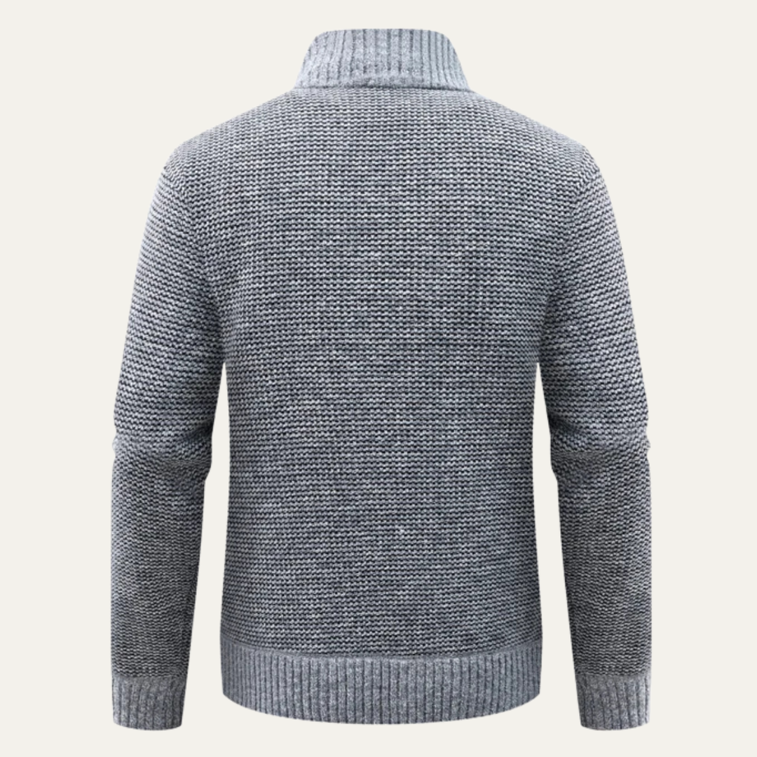 Mens Quilted Knit Puffer Jacket Zip-Up Winter Style