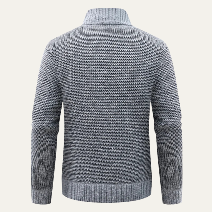 Mens Quilted Knit Puffer Jacket Zip-Up Winter Style