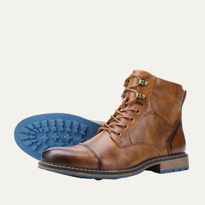 Mens Outdoor Leather Boots Rugged Adventure Style