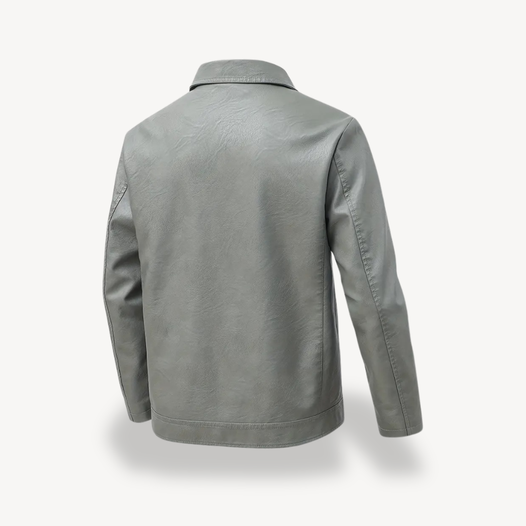 Mens Jacket Faux Leather Classic Fit