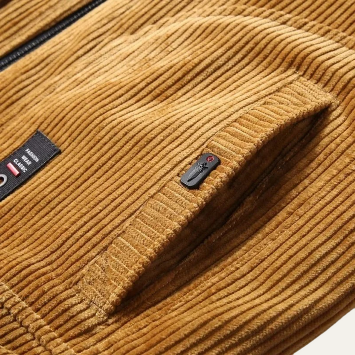 Mens Corduroy Jacket Fur Lined Warm Winter Fit