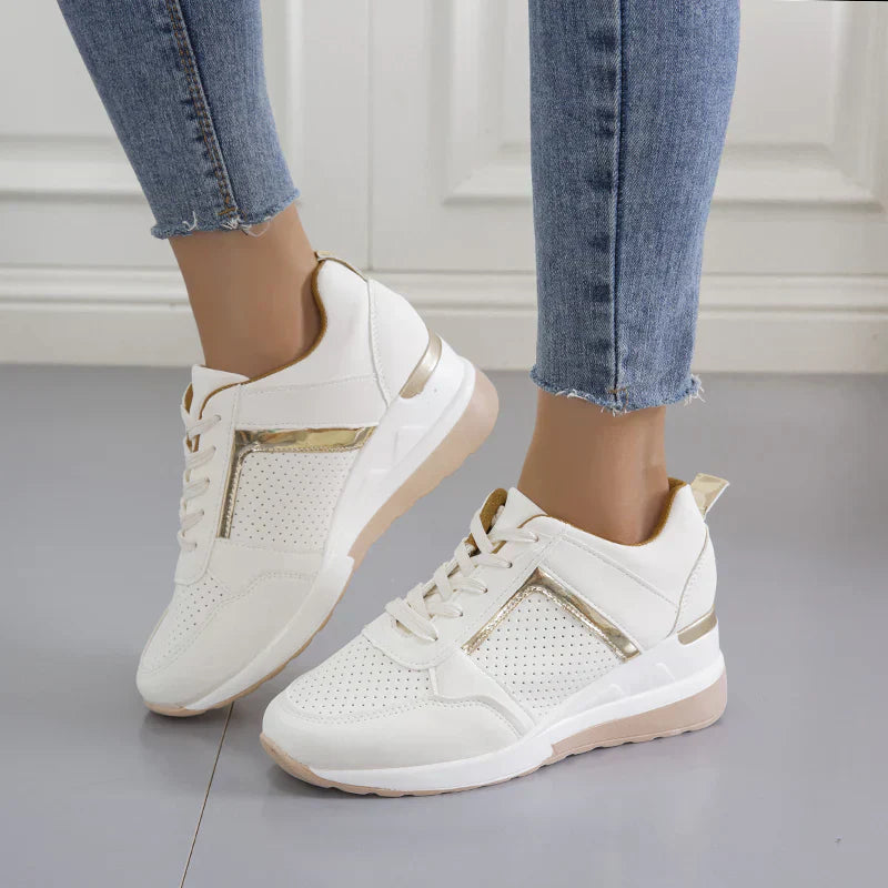 Womens Orthopedic Trainer Shoes Wedge Lace-Up