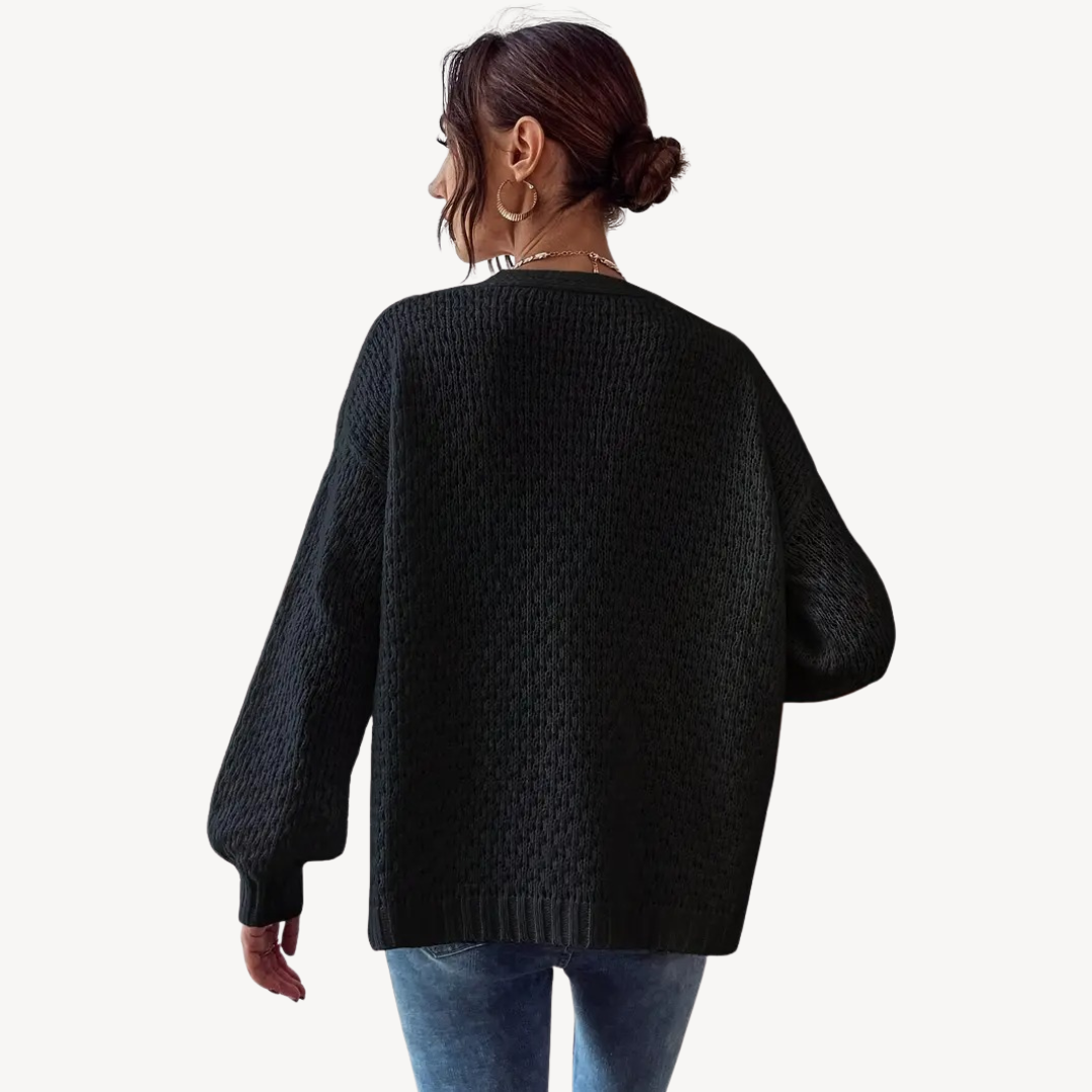 Womens Cardigan with Floral Embroidery Lightweight Fit