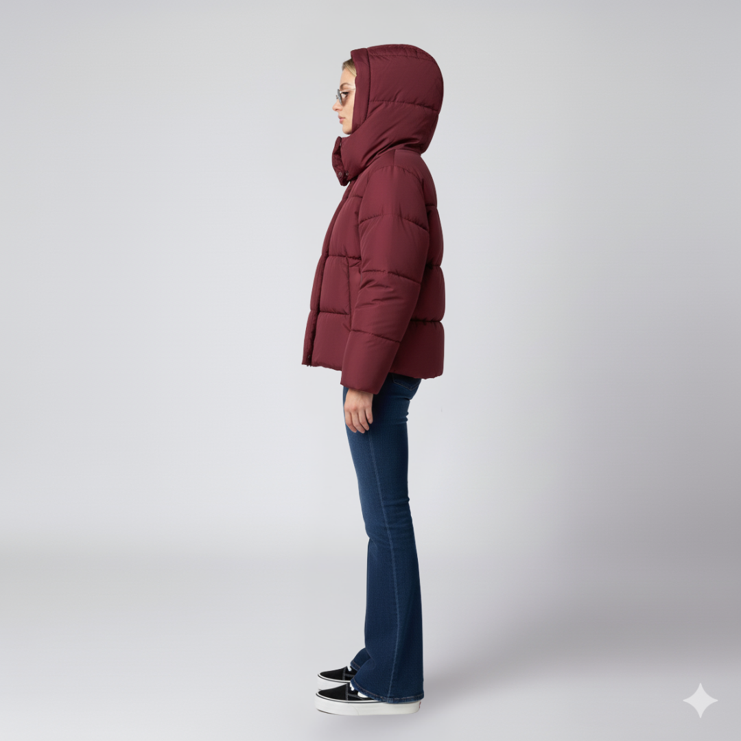Womens Quilted Puffer Jacket Oversized High Collar Winter Outerwear