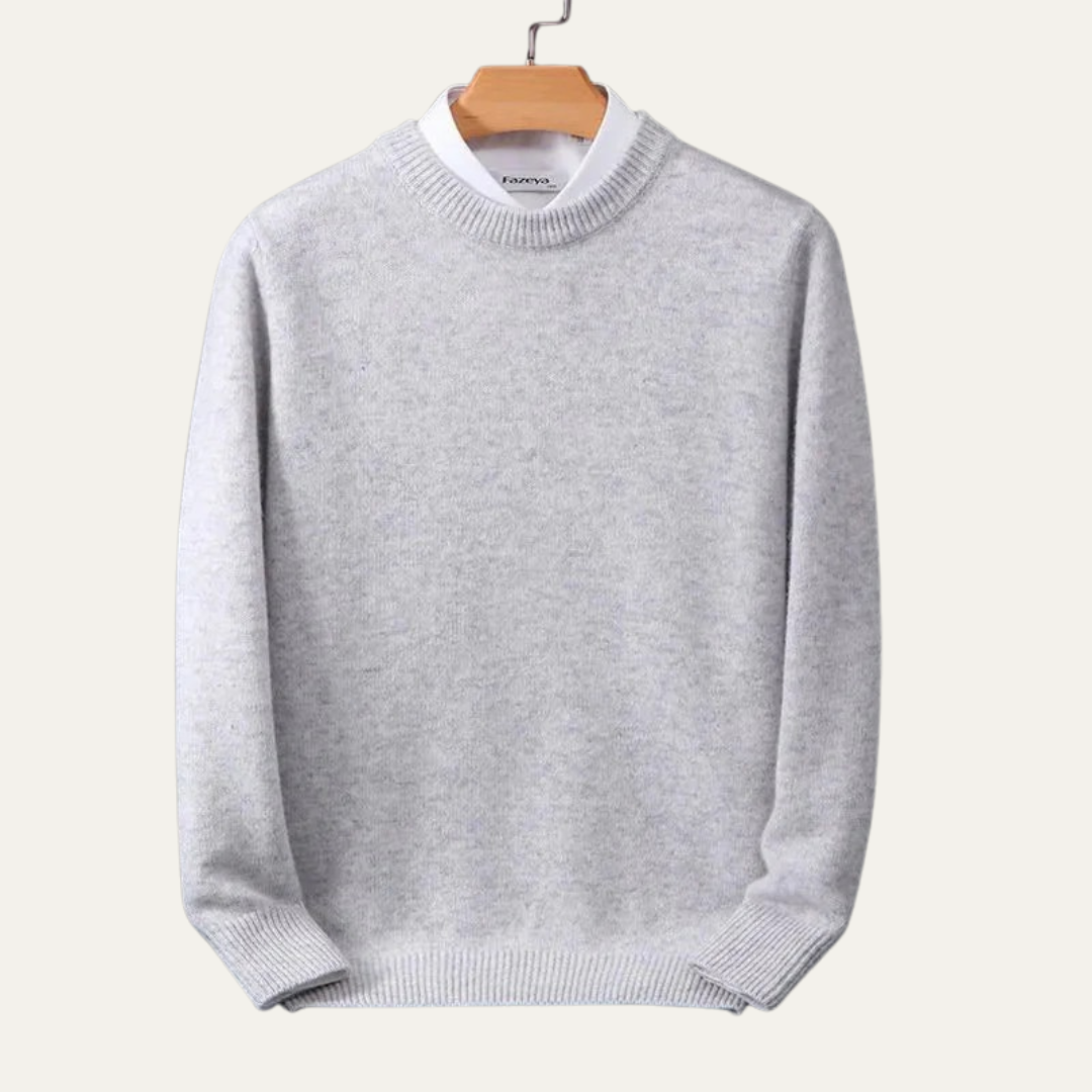 Mens Knit Sweater Round Neck Classic Fit - BritishMode