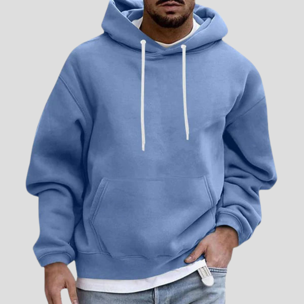 Mens Hoodie Cotton Fleece Relaxed Fit with Pockets