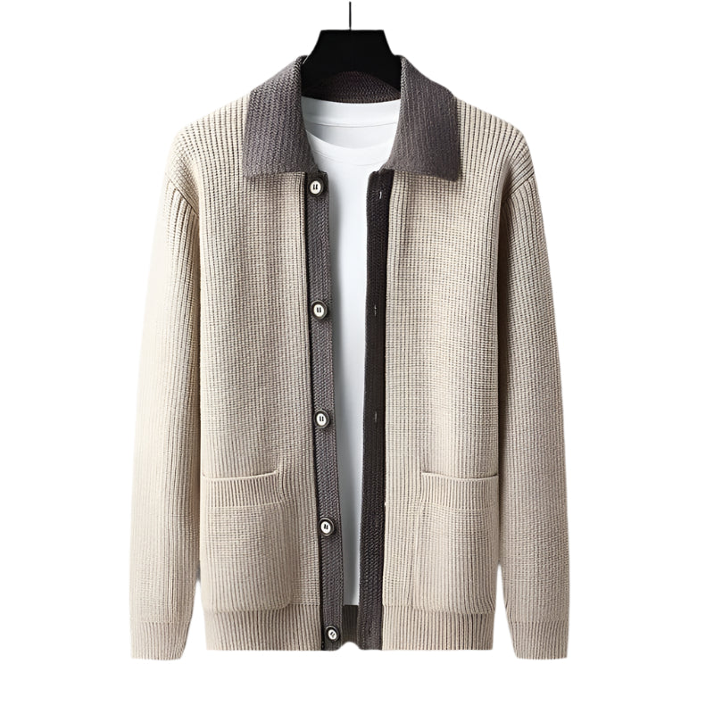 Mens Cardigan with Pockets Elegant Fit