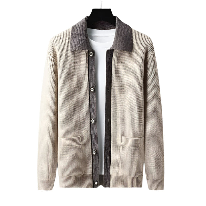 Mens Cardigan with Pockets Elegant Fit