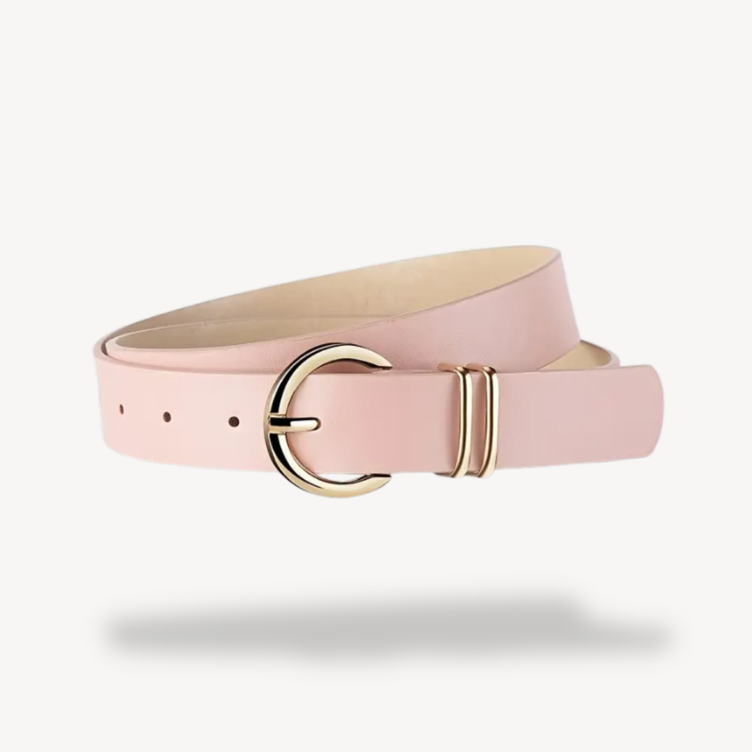 Womens Faux Leather Belt with Buckle
