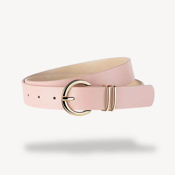 Womens Faux Leather Belt with Buckle