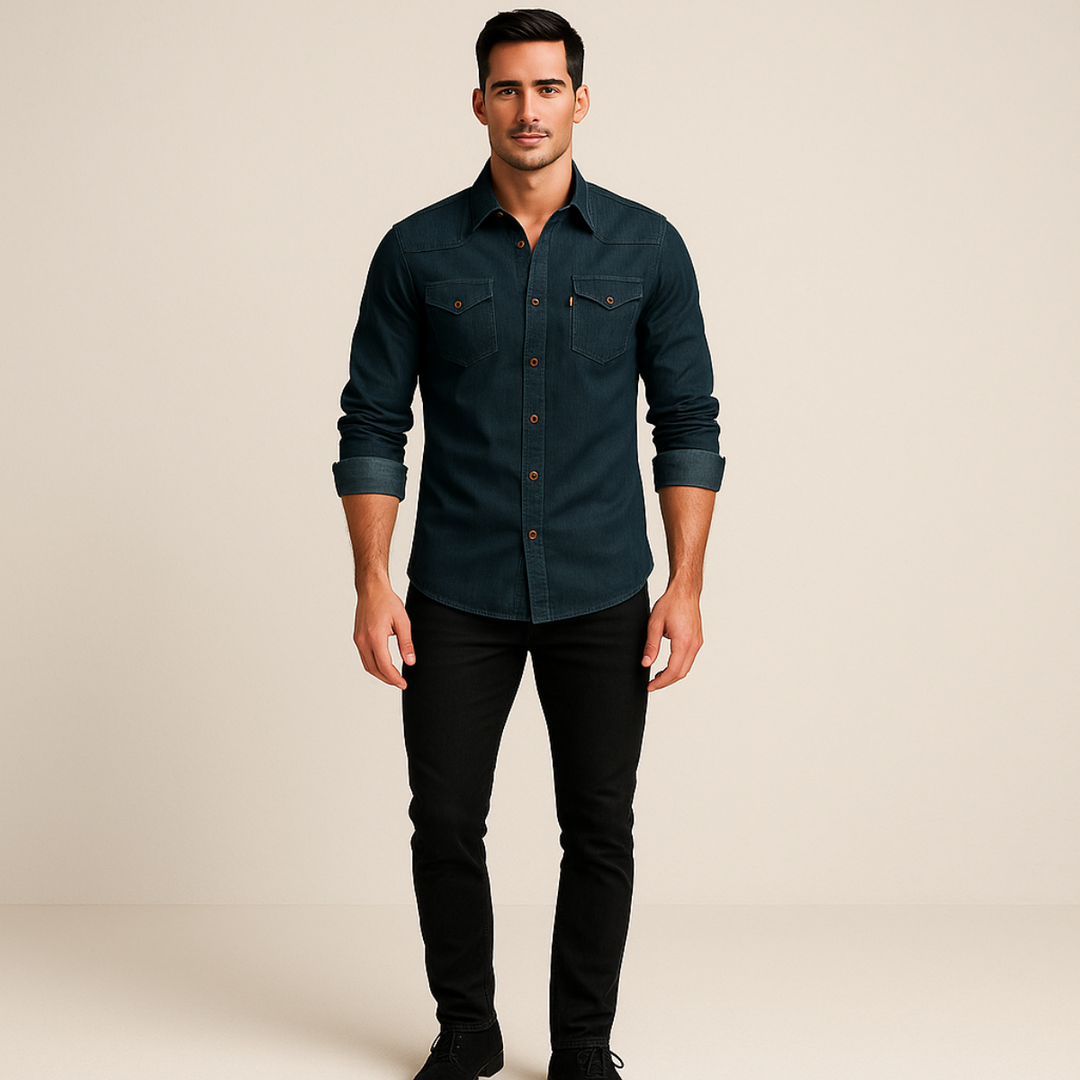 Mens Denim Shirt Classic Fit