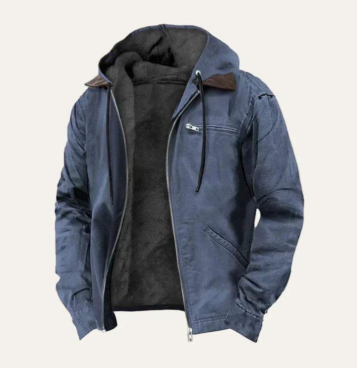 Mens Canvas Work Jacket Sherpa Lined Rugged Fit