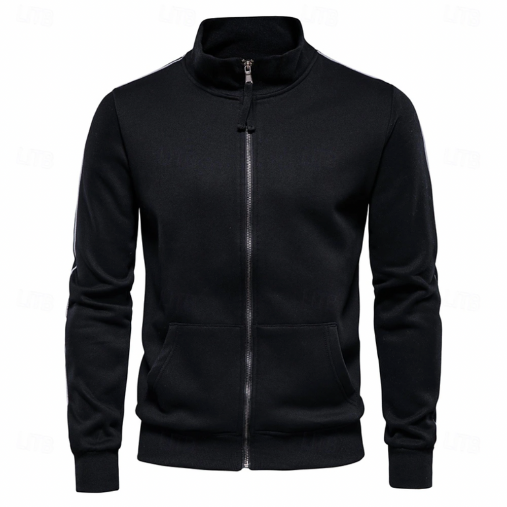 Mens Track Jacket with Stripe Sleeve Detail