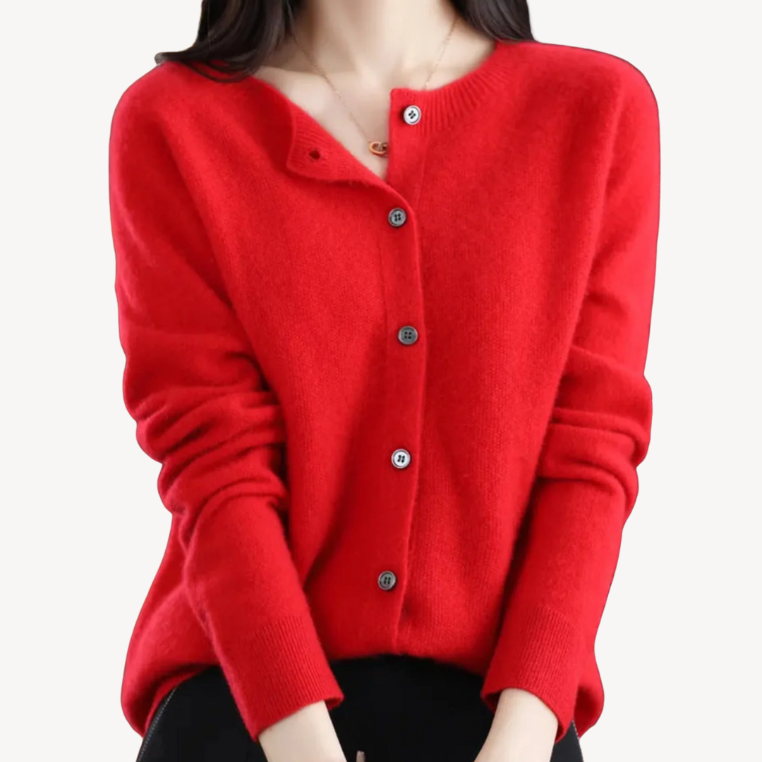 Womens Cardigan Cashmere Blend Relaxed Fit
