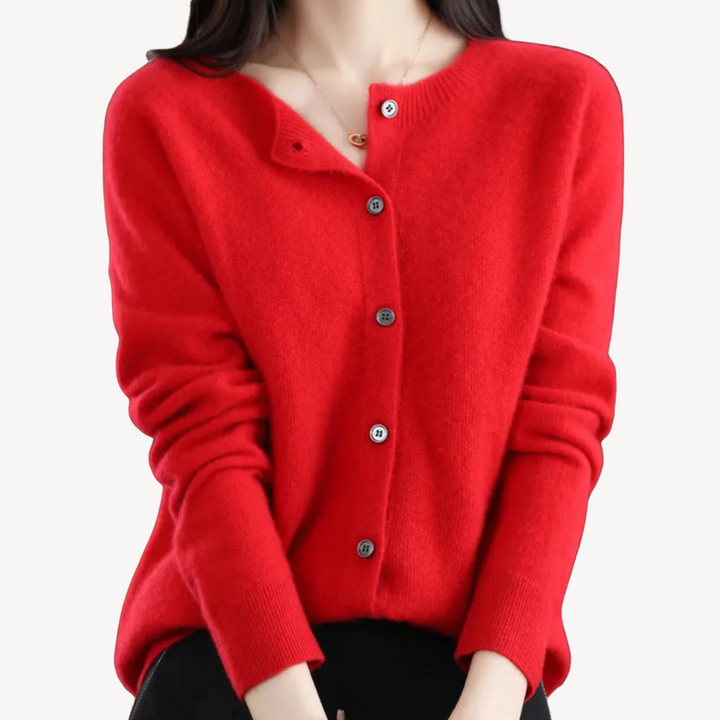 Womens Cardigan Cashmere Blend Relaxed Fit