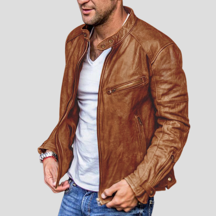 Mens Stand-Collar Jacket Lightweight Modern Fit