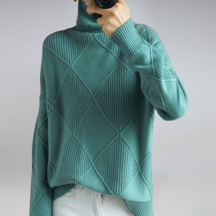 Womens Cashmere Turtleneck Sweater Winter Warm Fit