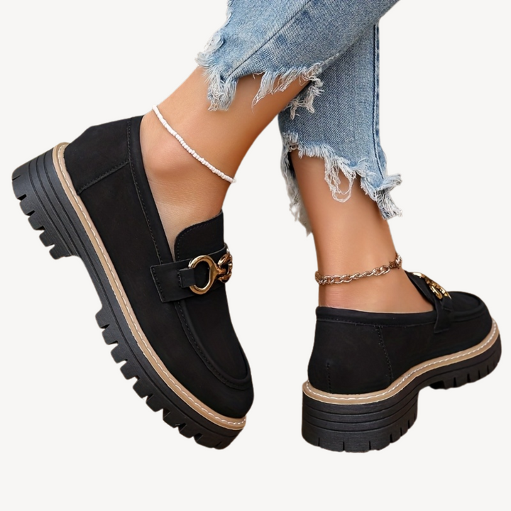 Womens Orthopedic Loafers with Buckle Closure