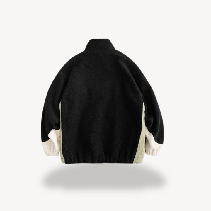 Mens Fleece Zip-Up Jacket Colorblock Design