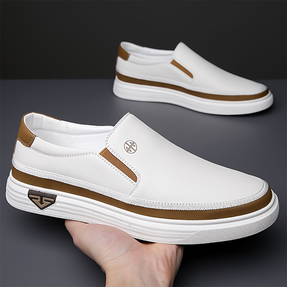 Mens Slip-On Loafers Leather Casual Sneakers