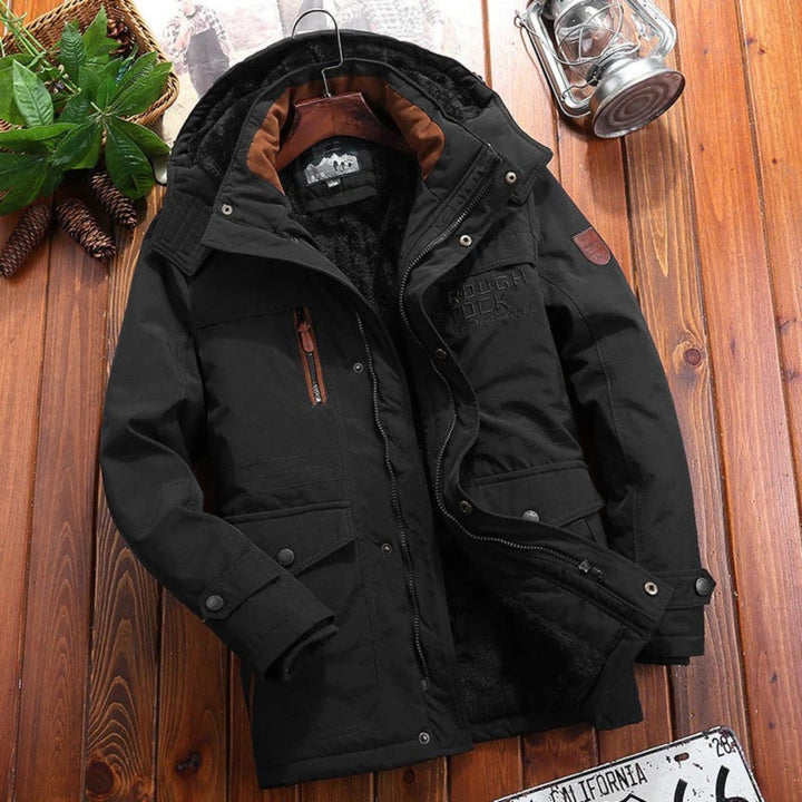 Mens Quilted Jacket Weather Resistant Loose Fit