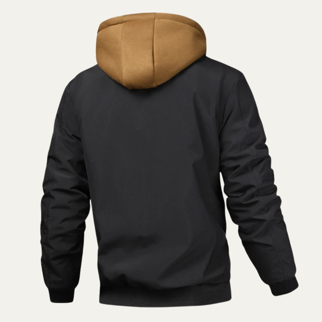 Mens Bomber Jacket Fleece Lined Hooded Warm Fit