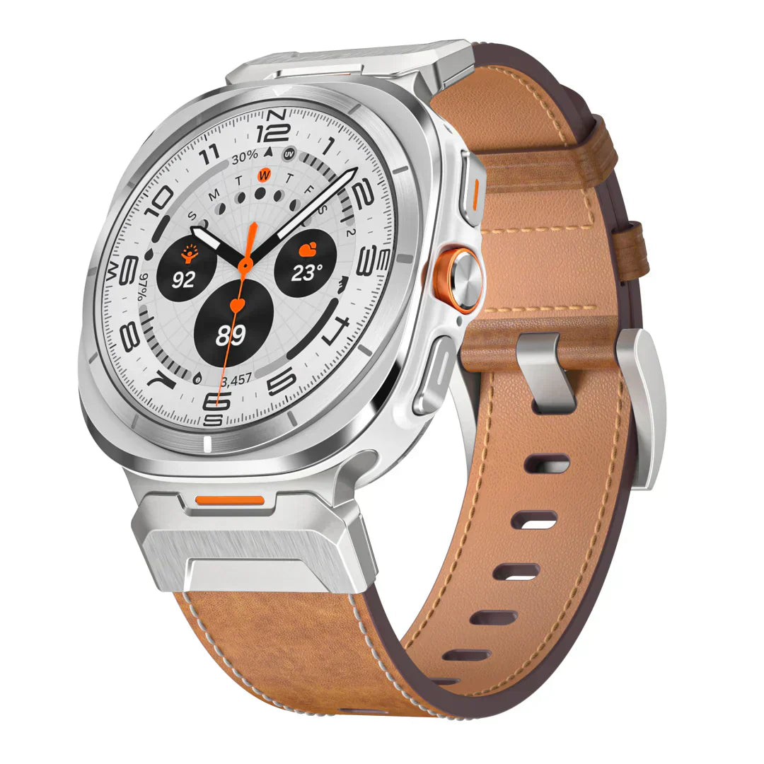 Unisex Leather Watch Band Durable Fit for Galaxy Watch Ultra