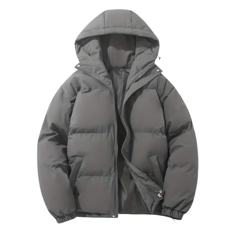 Mens Puffer Jacket with Hood Padded Warm Fit
