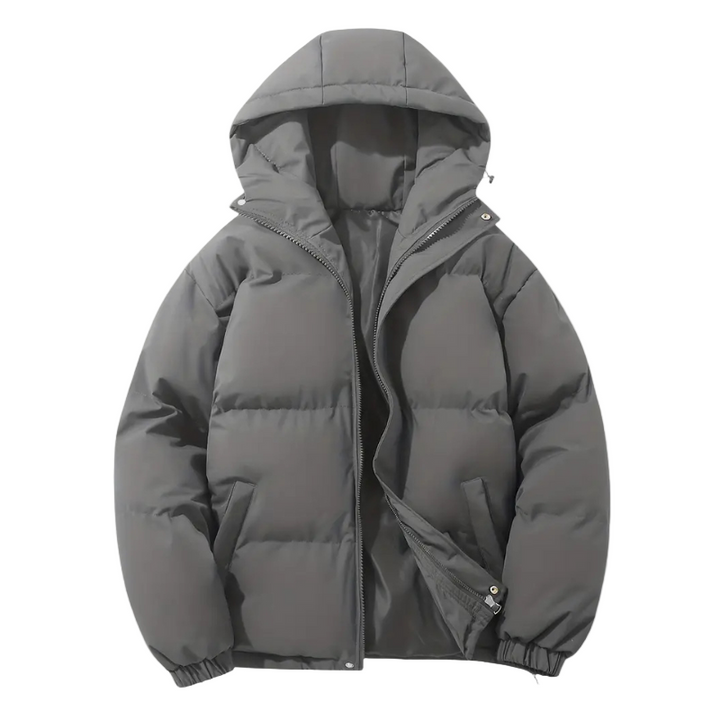 Mens Puffer Jacket with Hood Padded Warm Fit