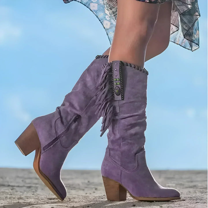 Womens Western Cowboy Boots Tall Heel