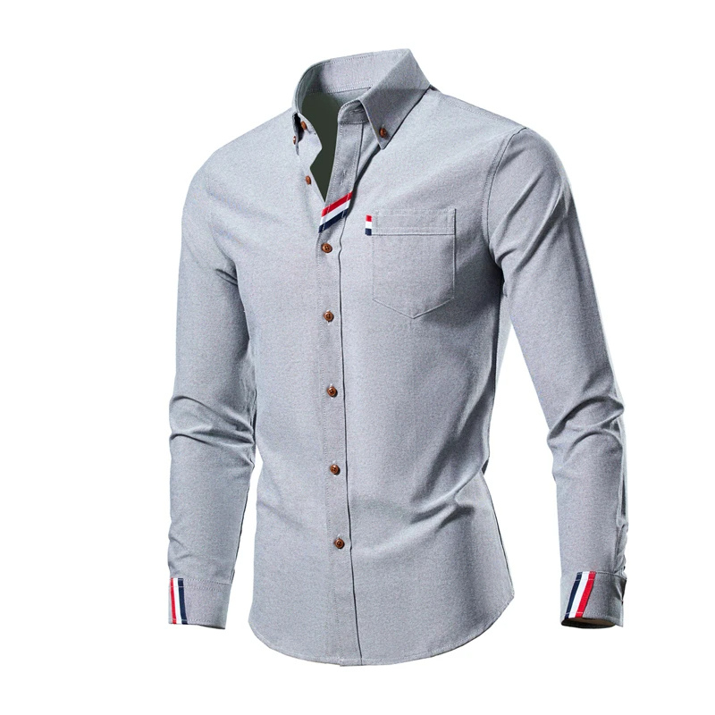 Mens Long Sleeve Button-Down Shirt Relaxed Fit