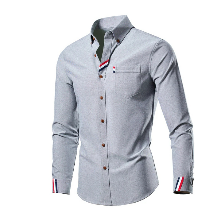 Mens Long Sleeve Button-Down Shirt Relaxed Fit