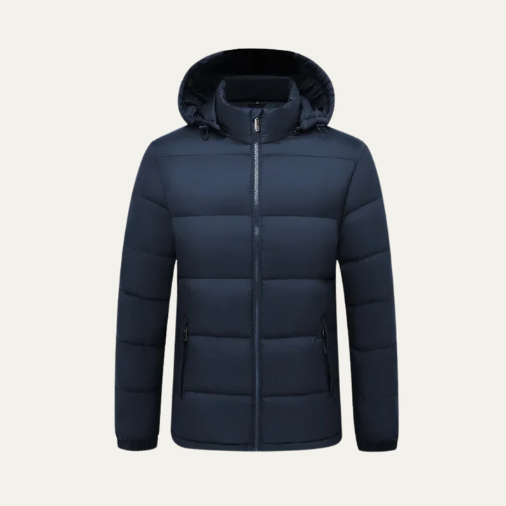 Mens Winter Puffer Jacket with Detachable Hood Hooded Coat