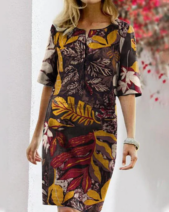 Womens Casual Sundress Floral Pattern Short Sleeve