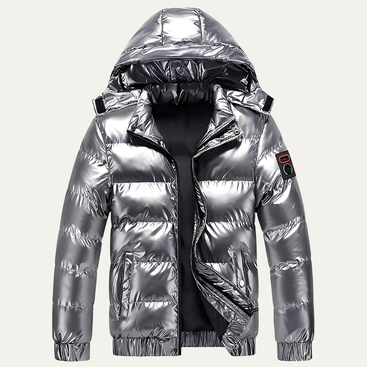Mens Quilted Puffer Jacket Hooded Water-Resistant - BritishMode