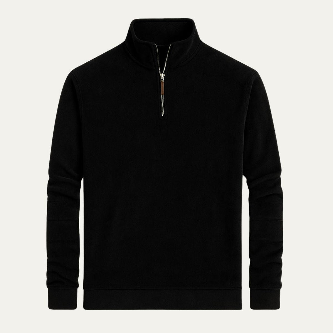 Mens Pullover Textured Quarter Zip Stand Collar